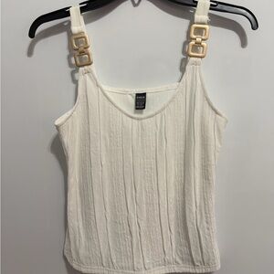 SHEIN Cream Camisole with Gold Accents